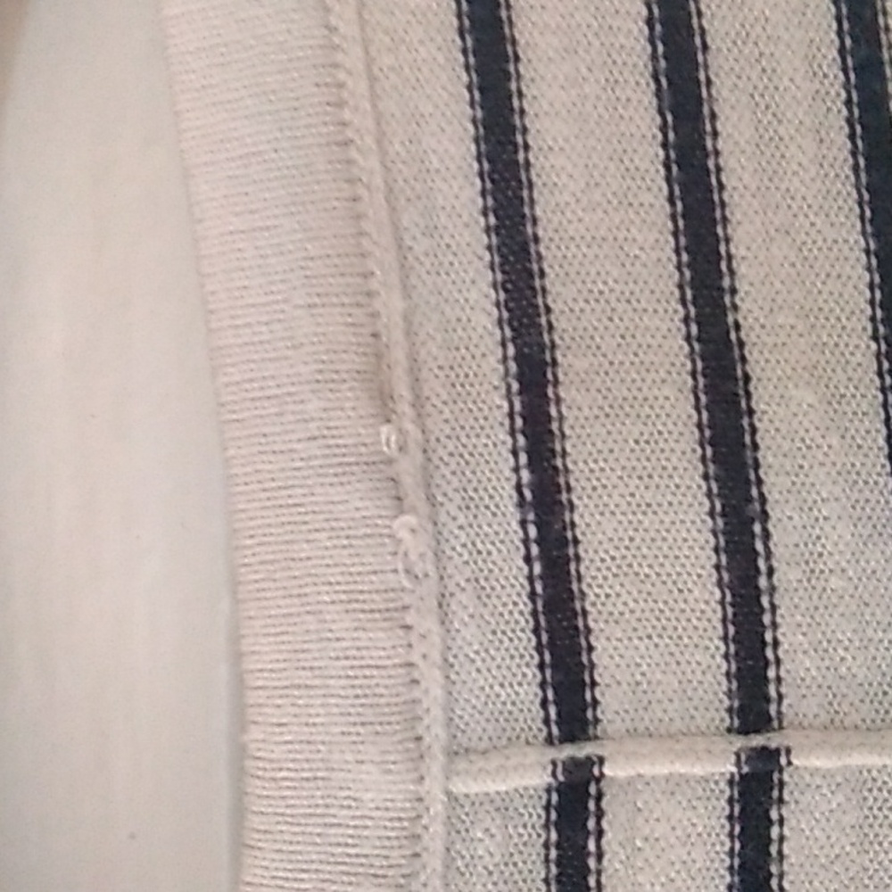 Loft Striped White and Black Women's Top LG (May be Very Dark navy) - Picture 5 of 7